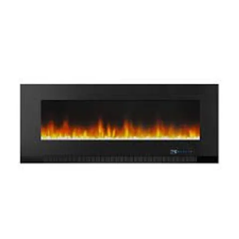 BOXED AMAZON BASICS WALL-MOUNT ELECTRIC LED HEATING FIREPLACE BLACK - UNPROCESSED RAW RETURN