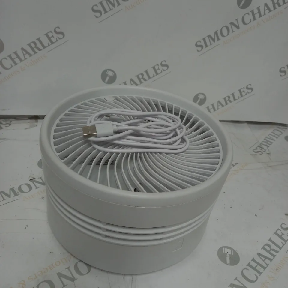 BOXED BELL & HOWELL OSCILLATING FOLDING RECHARGEABLE FAN, WHITE