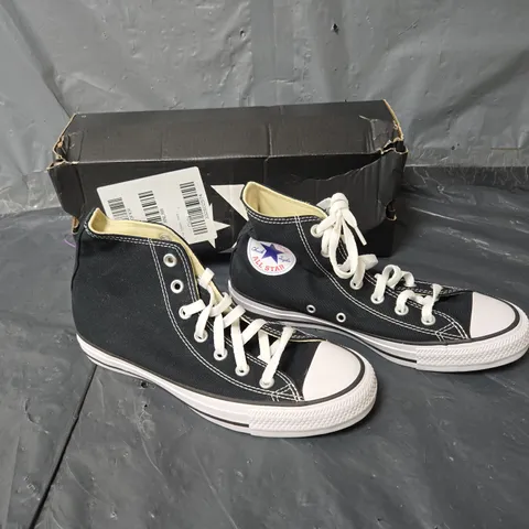 BOXED PAIR OF CONVERSE HI TOP TRAINERS BLACK UK 6