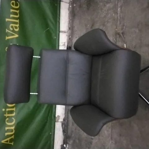 QUALITY BRITISH DESIGNED & MANUFACTURED G PLAN DARK BROWN LEATHER SWIVEL ARMCHAIR