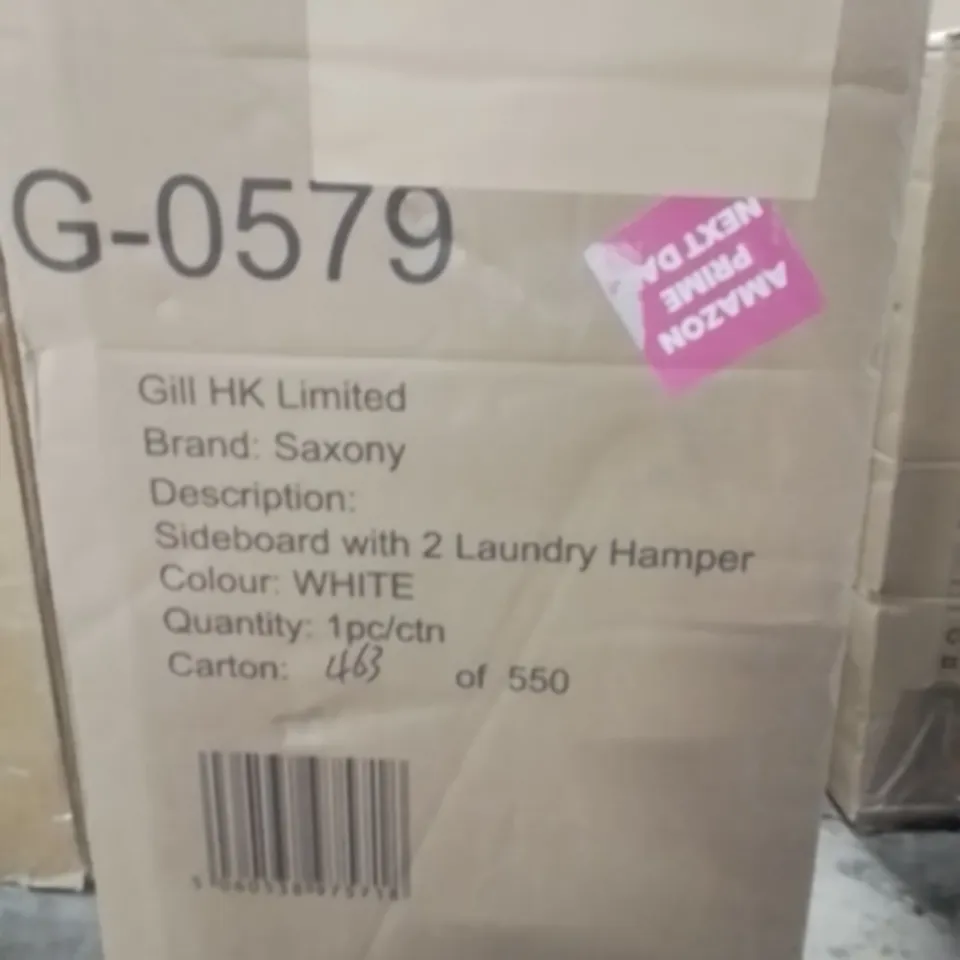 BOXED BINALI WOOD CABINET LAUNDRY HAMPER 