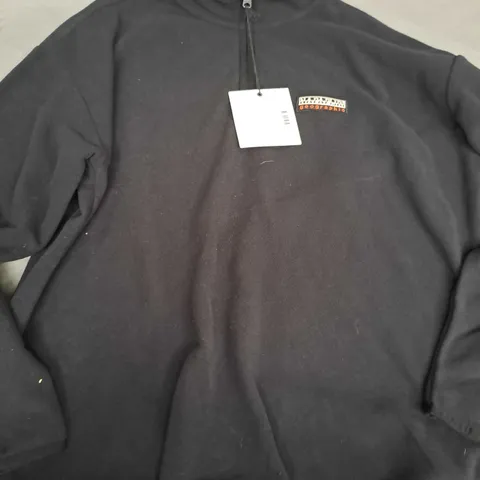 NAPAJIRI QUARTER ZIP FLEECEIN BLACK - LARGE