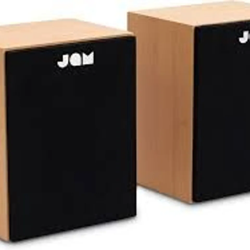 BOXED JAM BLUETOOTH BOOKSHELF SPEAKERS IN WOOD EFFECT