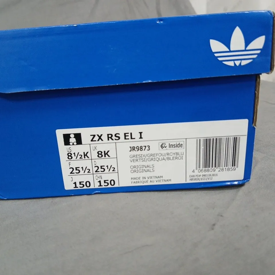 BOXED ADIDAS ZX RS EL I TRAINERS IN BLACK/GREY, UK 8K