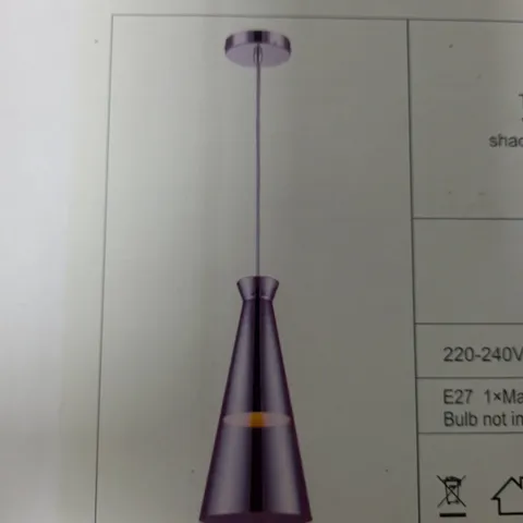 BOXED MILO LIGHTING LAGOON 1 LIGHT CONE PENDANT SHADE SMOKED GREY