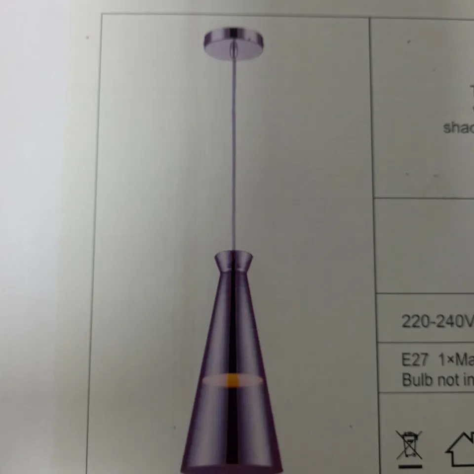 BOXED MILO LIGHTING LAGOON 1 LIGHT CONE PENDANT SHADE SMOKED GREY