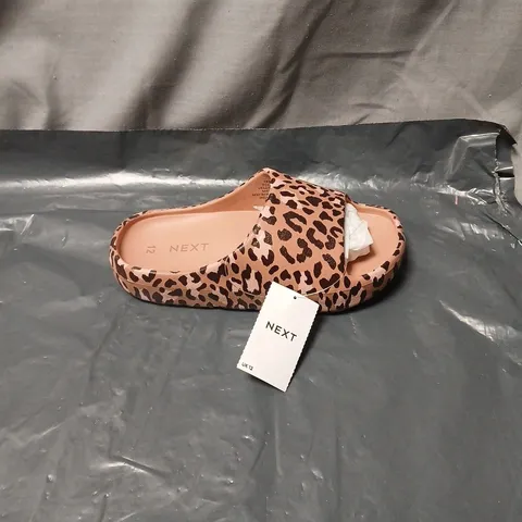 NEXT LEOPARD PRINT SLIP-ON SANDALS, UK 12 KIDS . UNBOXED