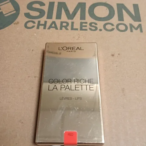 BOX OF APPROXIMATELY 12 L'OREAL COLOUR RICHE LA PALETTE LIPSTICK PALETTES RED