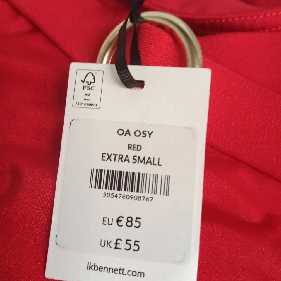 LK Bennett Red Bikini Bottoms – UK 6 (EXTRA SMALL) – Gold Ring Detail