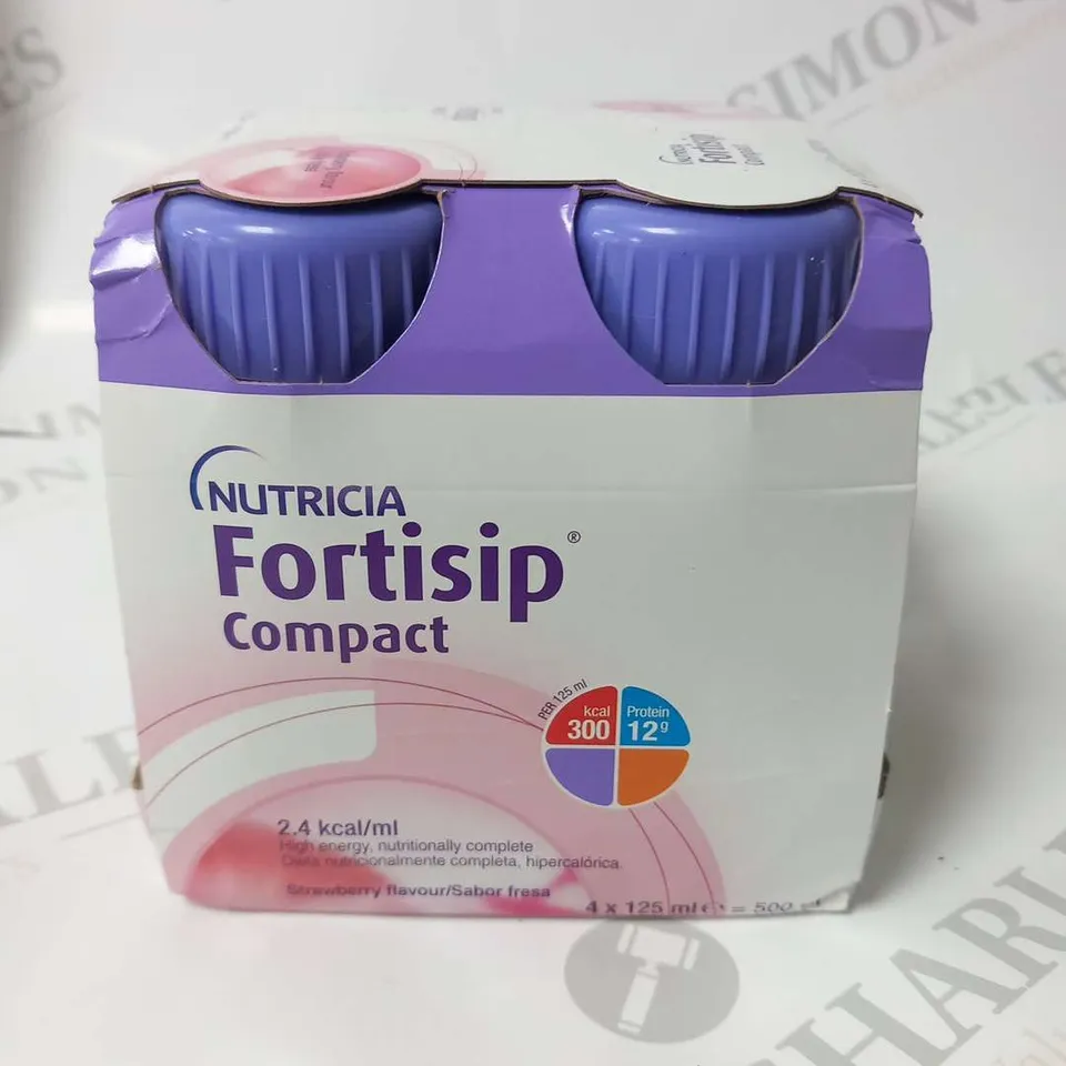 FOUR PACKS OF FOUR NUTRICIA FORTISIP COMPACT 125ML 2.4KCAL/ML STRAWBERRY FLAVOUR