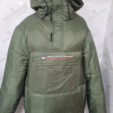 TOMMY HILFIGER SPORTS ZIPPED PADDED COAT IN KHAKI SIZE L
