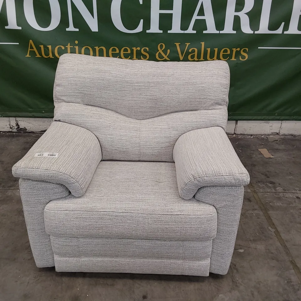QUALITY BRITISH DESIGNER G PLAN STRATFORD EASY CHAIR CHEVRON DOVE FABRIC 