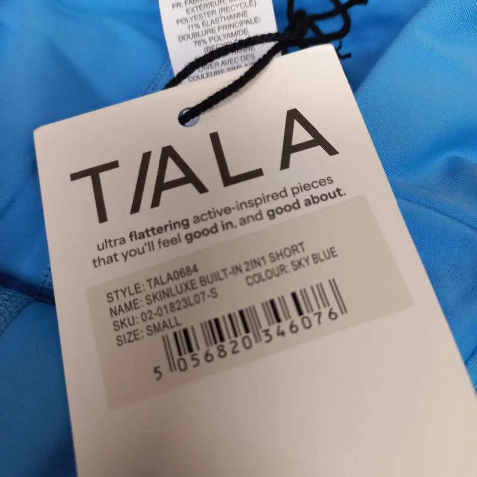 TALA SKIN LUXE BUILT-IN 2-IN-1 SHORT – SKY BLUE, SIZE SMALL 