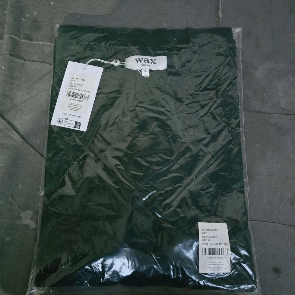 BAGGED WAX HAYDEN L/S TEE IN BOTTLE GREEN - XL