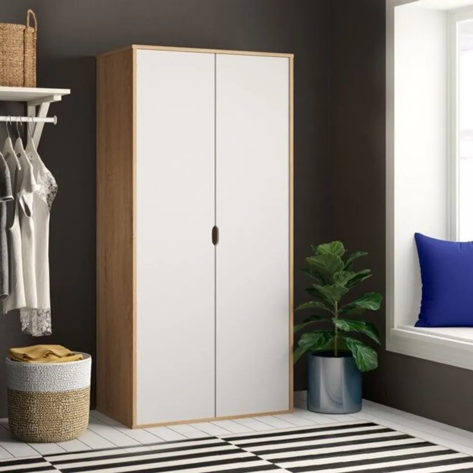 BOXED BOHL 2-DOOR WARDROBE - SONOMA OAK/WHITE (2 BOXES)