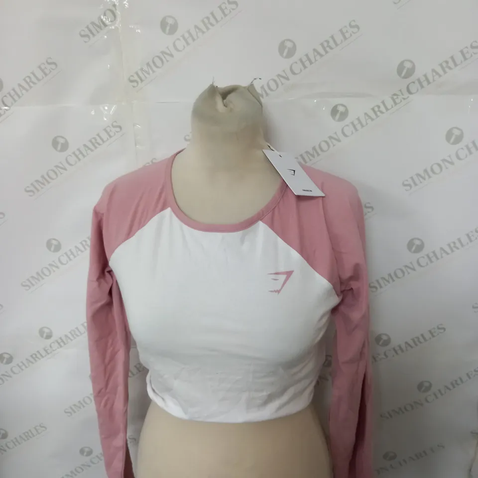GYMSHARK LIFTING ESSENTIAL LONG SLEEVE CROP TOP SIZE XS