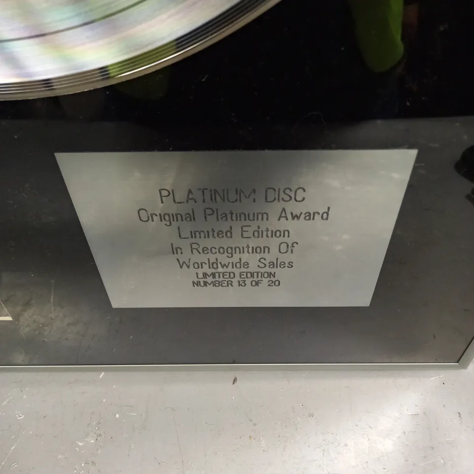 ANTHRAX AMONG THE LIVING LIMITED EDITION PLATINUM DISC - NO 13 OF 20