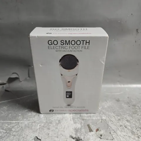BOXED RIO GO SMOOTH ELECTRIC FOOT FILE HARD SKIN REMOVER WITH VACUUM ACTION