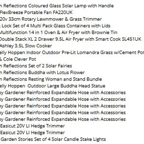 PALLET OF ASSORTED PRODUCTS TO INCLUDE NINJA AIR FRYER, SHARK PORTABLE FAN AND WEBB GRASS TRIMMER