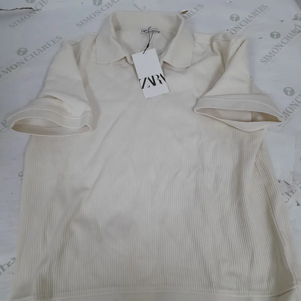 ZARA CREAM HEAVY WEIGHT SHIRT - MEDIUM