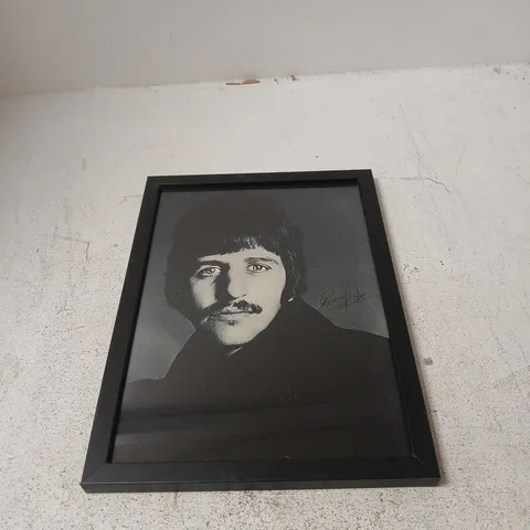 COPY SIGNED PRINT OF RINGO STARR FROM A FAMOUS 1967 PHOTO SESSION BY PHOTOGRAPHER RICHARD AVEDON - WITH FRAME 
