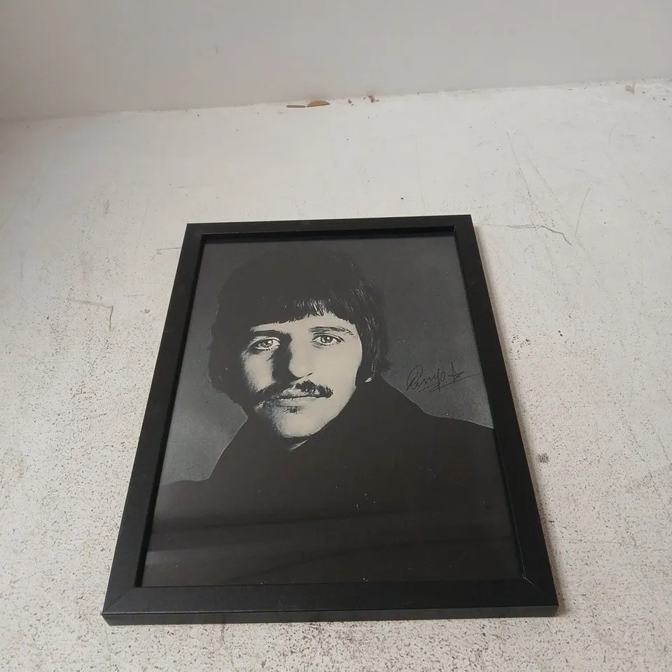 COPY SIGNED PRINT OF RINGO STARR FROM A FAMOUS 1967 PHOTO SESSION BY PHOTOGRAPHER RICHARD AVEDON - WITH FRAME