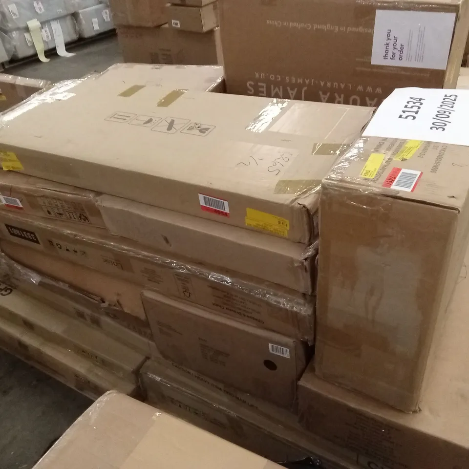 PALLET OF ASSORTED INCOMPLETE DESIGNER FURNITURE AND FURNITURE PARTS