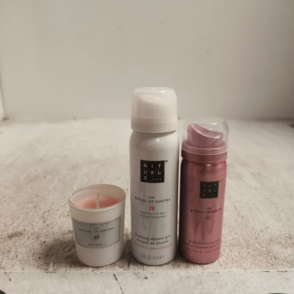 RITUALS THE RITUAL OF SAKURA GIFT SET – FOAMING SHOWER GEL, BODY LOTION MOUSSE & CANDLE