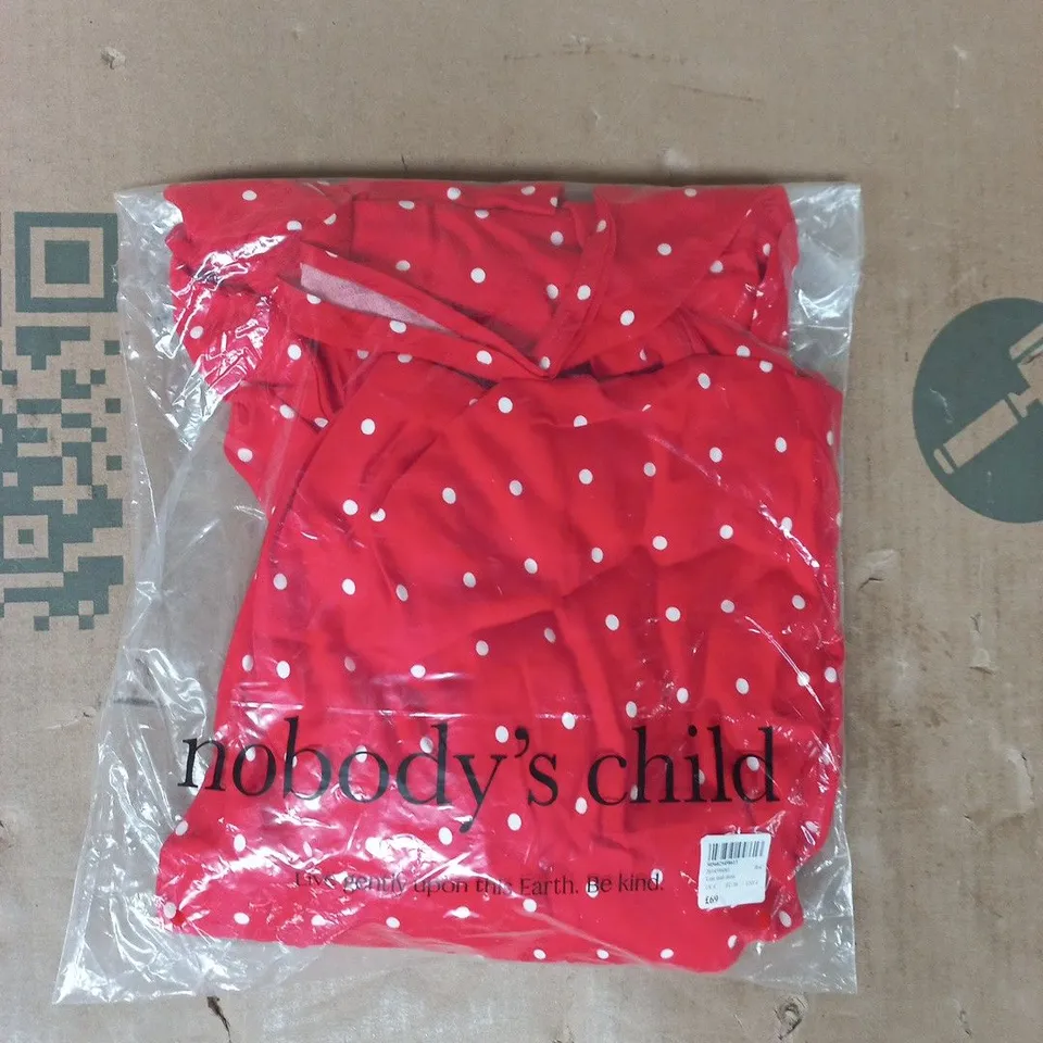 BAGGED NOBODY'S CHILD LINA MIDI DRESS IN RED SIZE UK 8