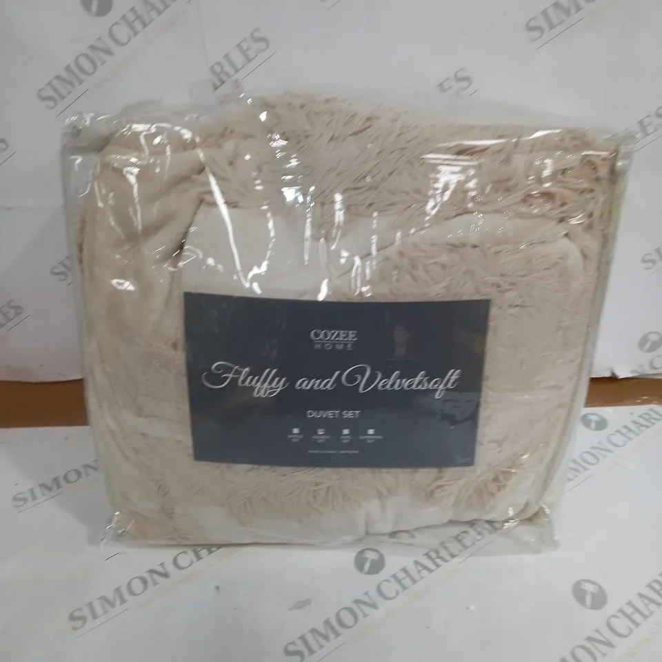COZEE FLUFFY AD VELEVET SOFT DUVET SET DOUBLE CHANPAGNE COLOUR