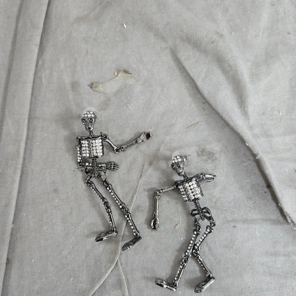 BUTLER & WILSON SKELETON EARRINGS – CRYSTAL EMBELLISHED, PAIR (BOXED)
