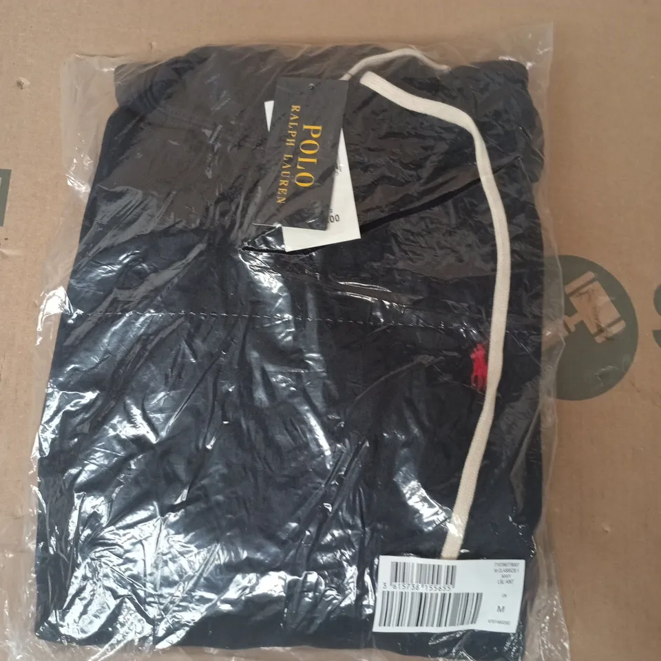 BAGGED POLO RALPH LAUREN LONG SLEEVE HOODY IN NAVY SIZE MEDIUM