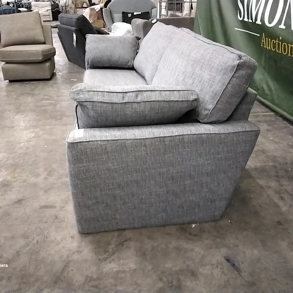 QUALITY DESIGNER STANFORD LARGE 3 SEATER SOFA BOUCLE WEAVE DARK GREY FABRIC 