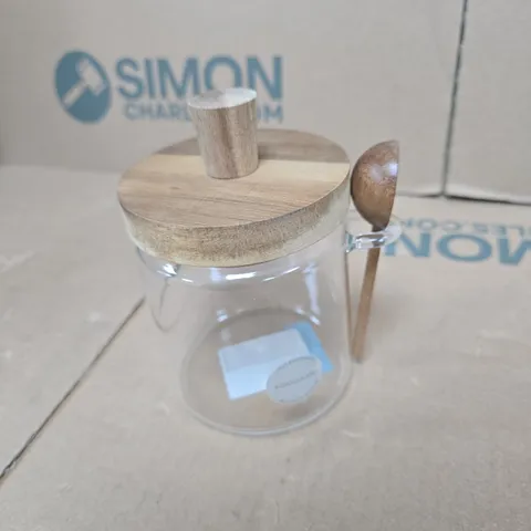 ZARA HOME GLASS STORAGE JAR WITH WOODEN LID AND SCOOP