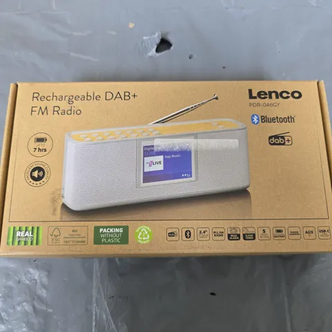 LENCO PDR-046GY RECHARGEABLE DAB+ FM RADIO – PORTABLE BLUETOOTH