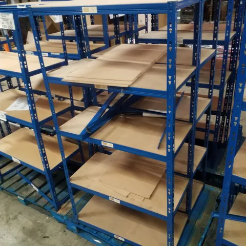 PALLET CONTAINING 2 5-TIER SHELVING UNITS 180×90×45CM - BLUE