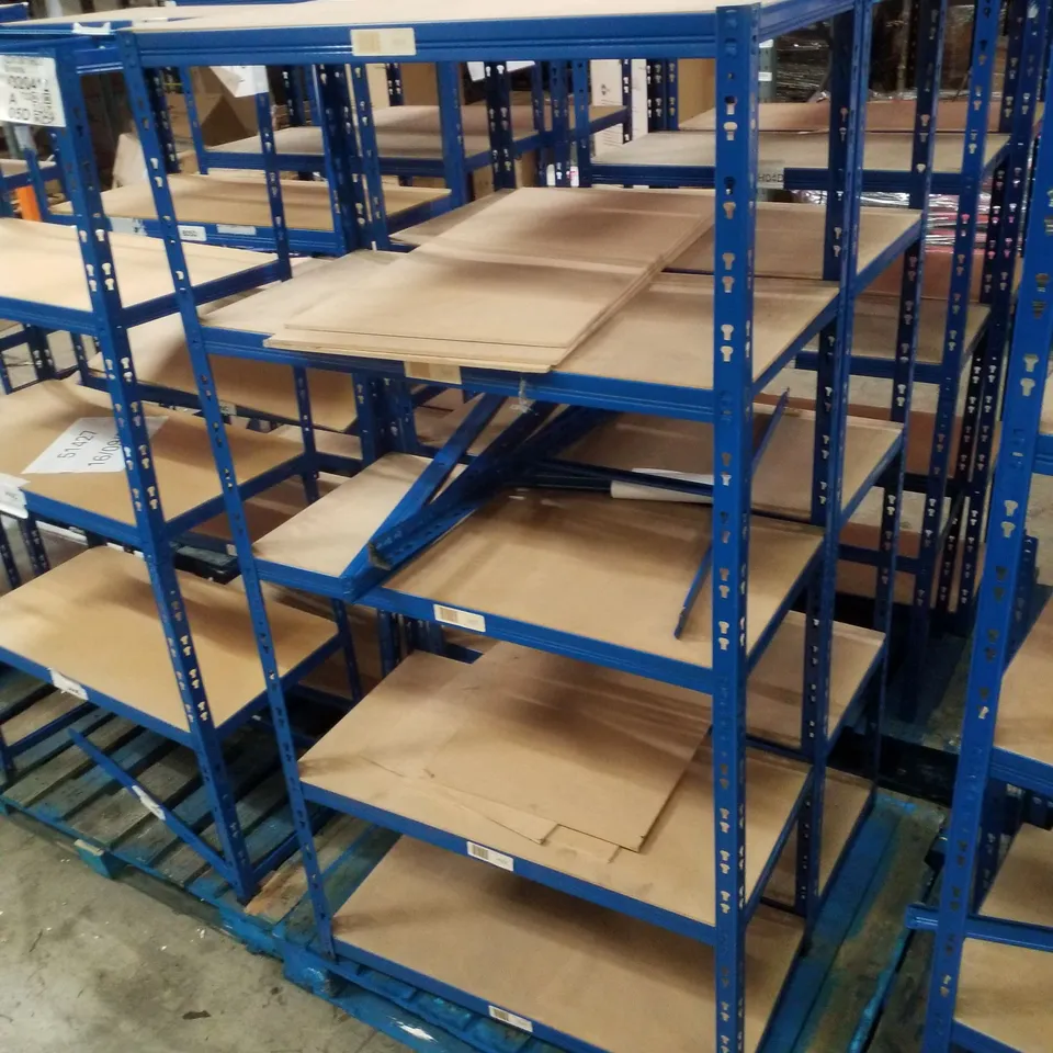 PALLET CONTAINING 2 5-TIER SHELVING UNITS 180×90×45CM - BLUE