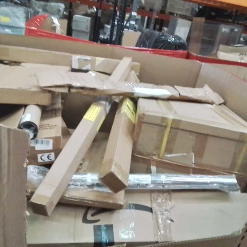 PALLET OF ASSORTED HOUSEHOLD GOODS AND PRODUCTS TO INCLUDE;PILATES TRAINING KIT,RETRACTABLE SAFETY GATE,STRIP LIGHT