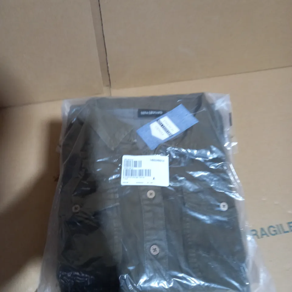 NINA LEONARD STRETCH DENIM DARK OLIVE JACKET - L