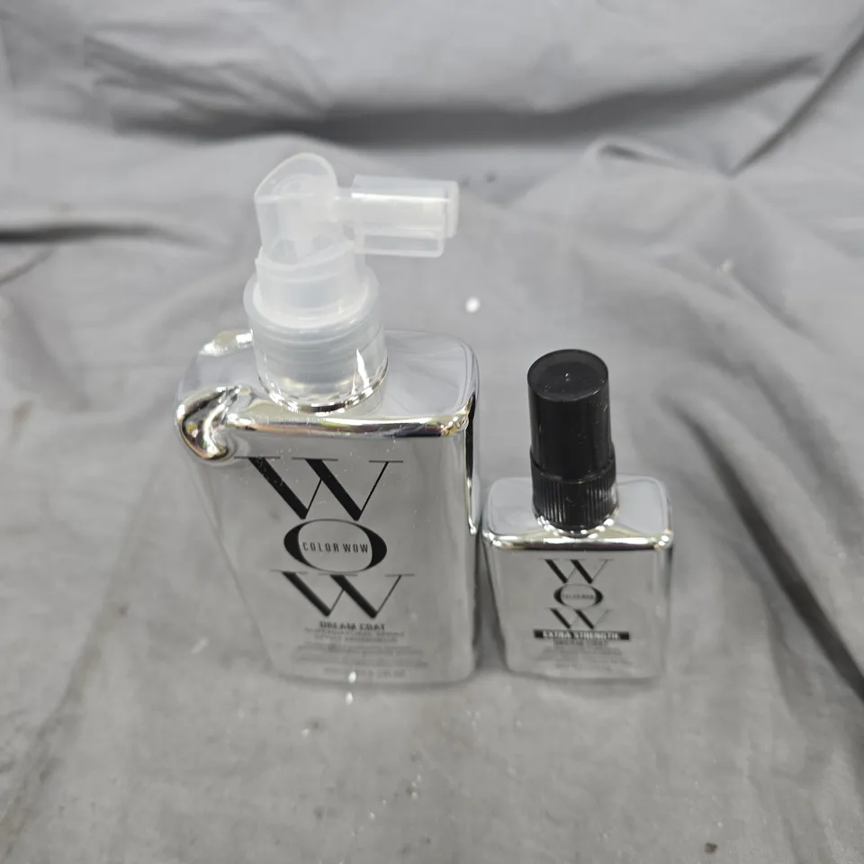 COLOR WOW HAIR CARE DUO – LARGE PUMP SPRAY BOTTLE + SMALL SPRAY BOTTLE OPENED NOT TESTED .