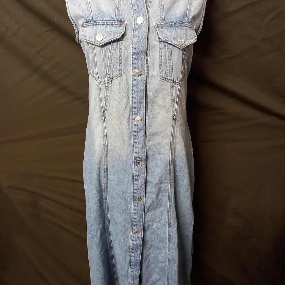 ZARA DENIM SLEEVELESS MAXI DRESS - M