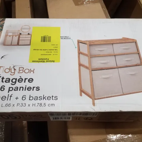 BOXED 5FIVE TIDY BOX SHELF + 6 BASKETS