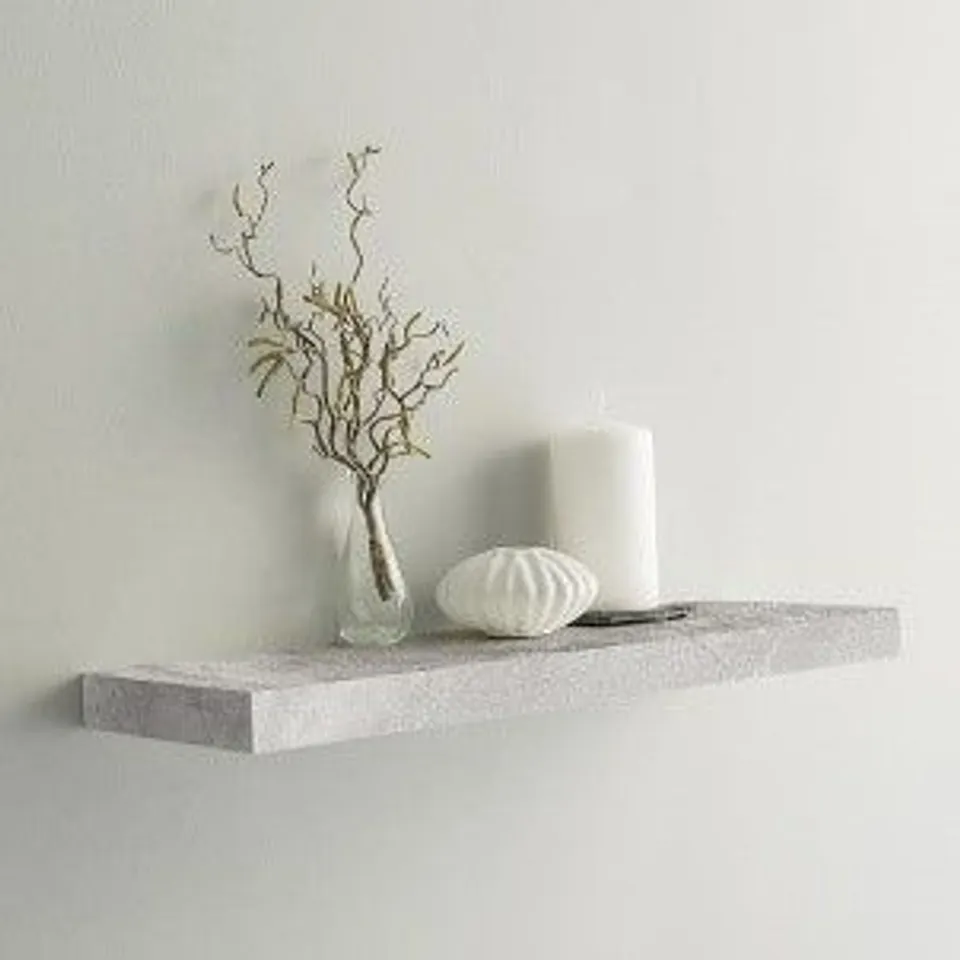 BRAND NEW AND BOXED SHELVY-60 SET OF 5 WALL SHELFS - COLOUR: STRUCTURED CONCRETE (1 BOX)