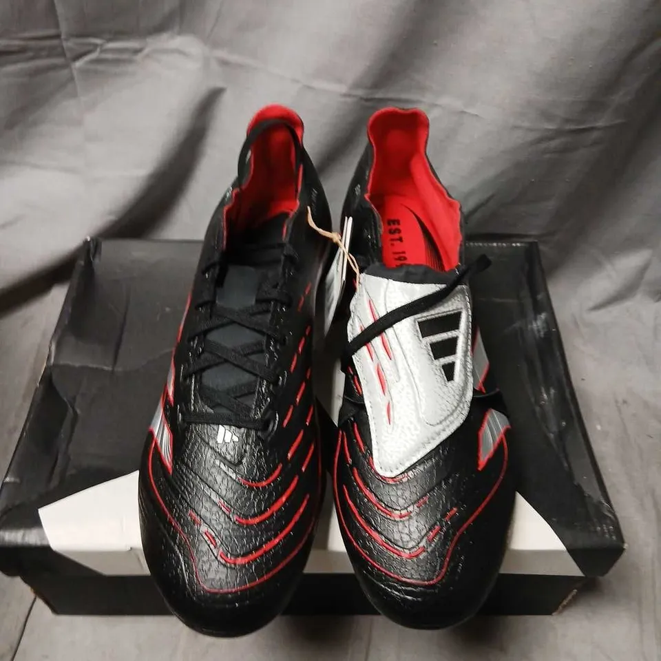 ADIDAS PREDATOR LEAGUE FT FG/MG FOOTBALL BOOTS – UK 9.5 (EU 44) – BLACK/RED