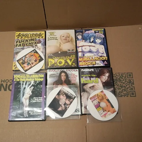 LOT OF 9 ASSORTED ADULT ENTERTAINMENT DVDS