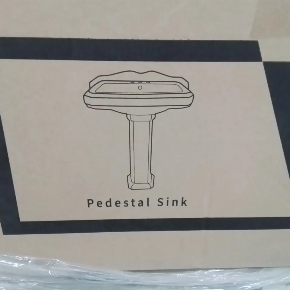 PALLET CONTAINING 5 DEERVALLEY DV-1P521 PEDESTAL BATHROOM SINK BASINS