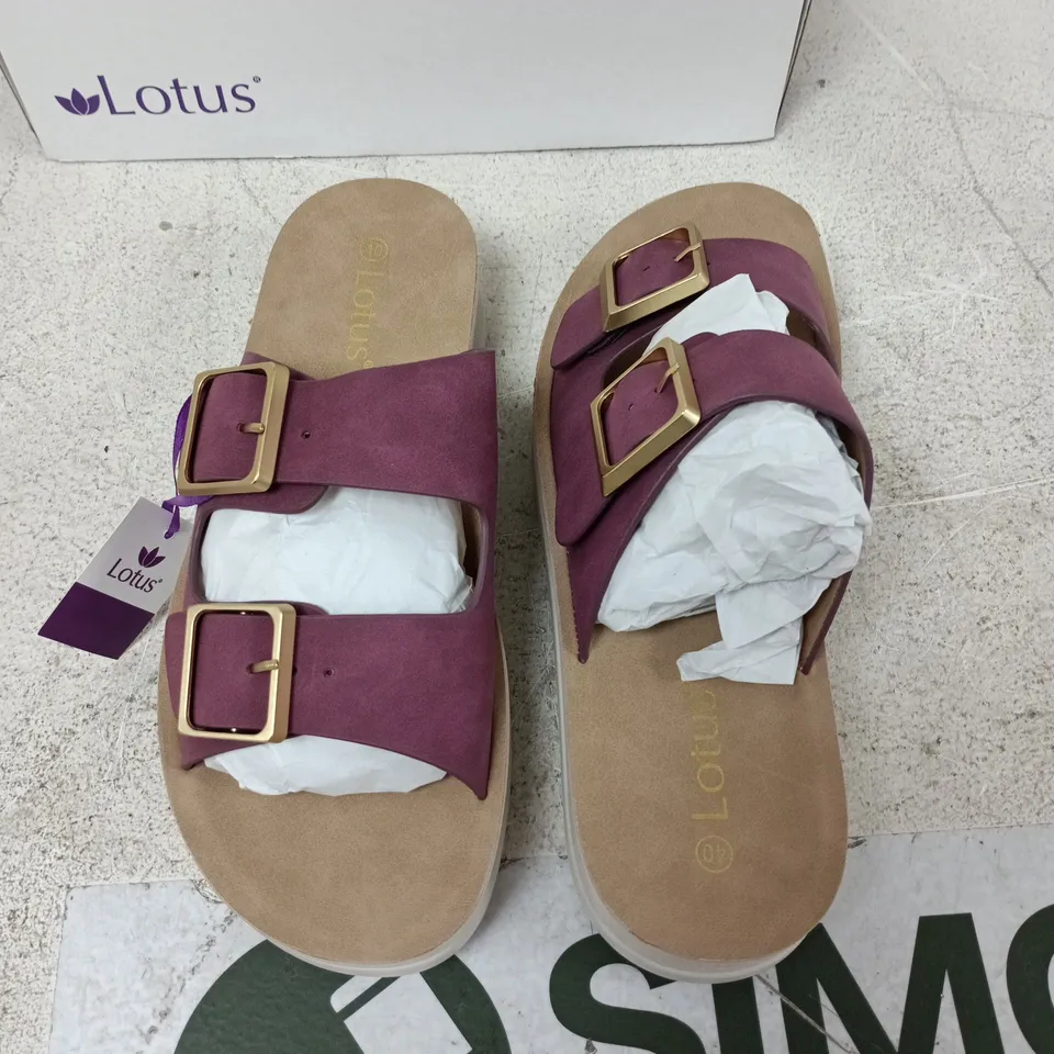 BOXED PAIR OF LOTUS VOLOS SHOES IN PLUM - EU 40