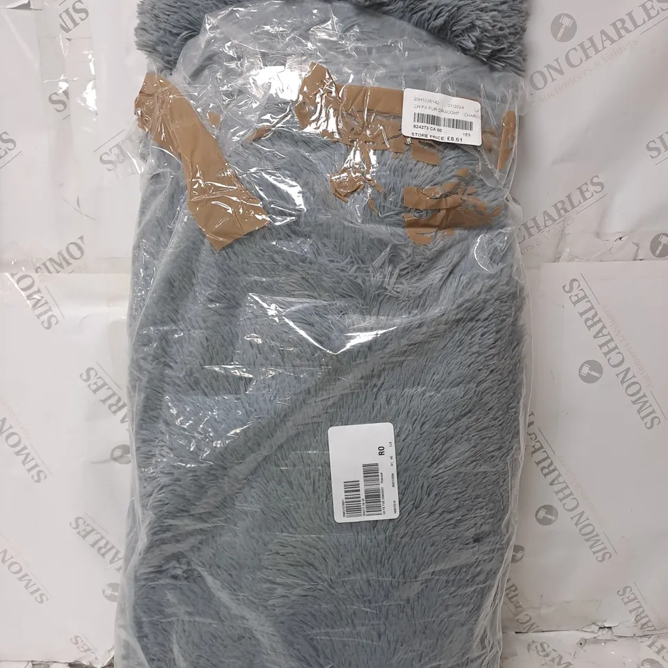 FAUX FUR DRAUGHT EXCLOUDER GREY