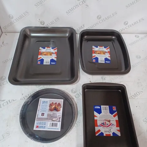 WHAM 4 PIECE SET TO INCLUDE 32CM-39CM ROASTER, DEEP OVEN TRAY, 3 LAYER CAKE SET 