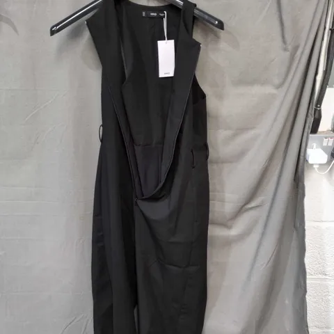 MNG BLACK SLEEVELESS DRAPED JUMPSUIT – SIZE M